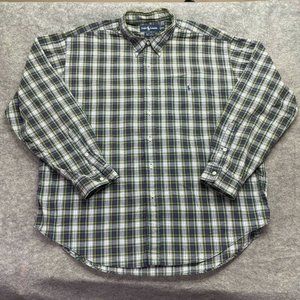 Ralph Lauren Button Up Shirt Men XXL 2XL Green Purple Plaid Lightweight Bartlett